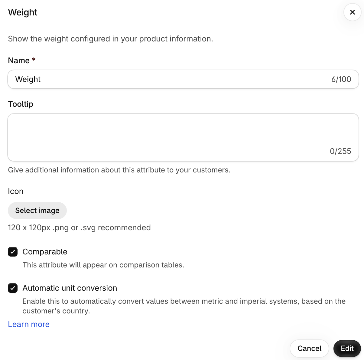 Automatic unit conversion setting